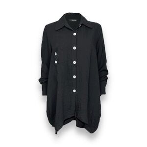 Moonlight Black Button Down Tunic - sz Large